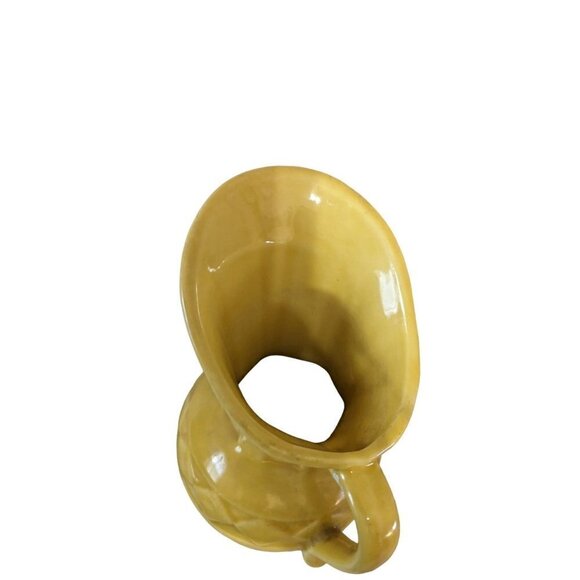 Vintage Pitcher yellow USA 808  home decor accents Farmhouse 8 in - Picture 5 of 10